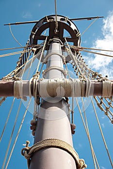 Mast of the replica of a Columbus's ship photo