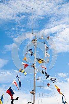 Mast with signal flags