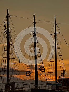 Mast in sunset