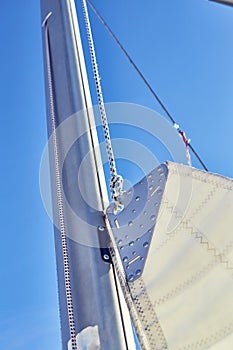 Mast track sail and its functions, front luff