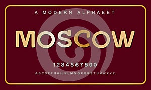 Moscow font. Elegant alphabet letters font set. photo