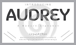 Audrey font. Minimal modern alphabet fonts. photo