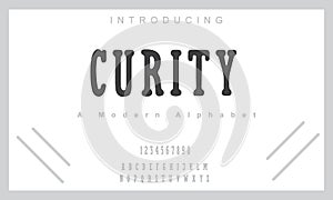Curity font. Elegant alphabet letters font.