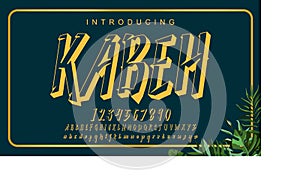 Kabeh font. Elegant alphabet letters font and number. photo