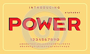 Power font. Abstract minimal modern alphabet fonts photo