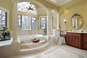 Master bath with columns photo