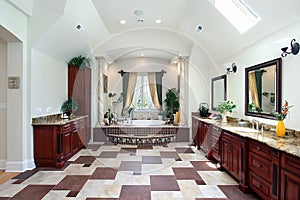 Master bath with columns