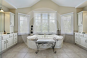 Master bath with large bathtub