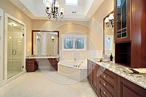 Master bath with skylights