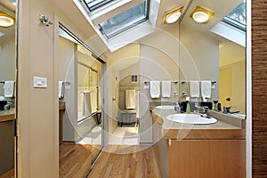 Master bath with skylights