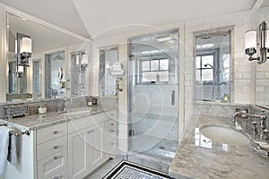 Master bath with windowed shower