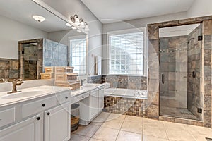 Master bathroom with dual vanity