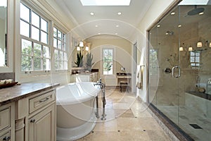 Master bathroom in new construction home