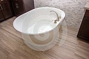 Master Bathroom Oval Bath Tub