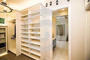 Master Bedroom Closet With Built In Shelving