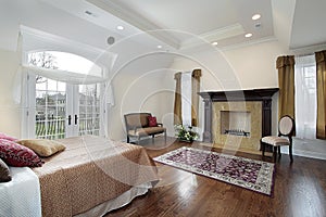 Master bedroom with fireplace