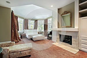 Master bedroom with fireplace