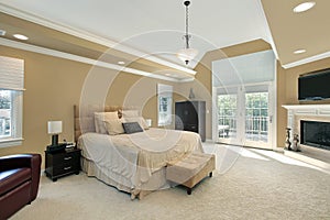 Master bedroom with fireplace