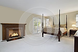 Master bedroom with fireplace