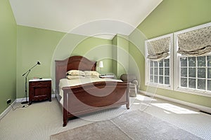 Master bedroom with greenwalls