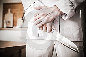 Master Chef with Huge Knife