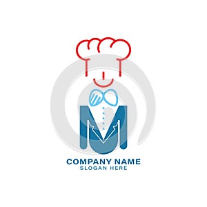 master chef logo Ideas. Inspiration logo design. Template Vector Illustration. Isolated On White Background