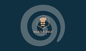 Master Chef Restaurant Logo Vector Design Template. Minimal Restaurant logo