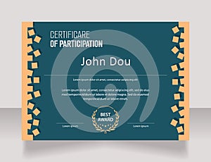 Master class certificate design template