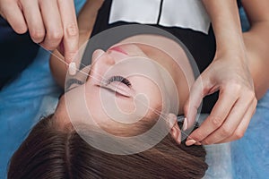 Master corrects makeup gives shape and thread plucks eyebrows