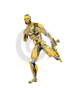 Master cyber robot is dancing