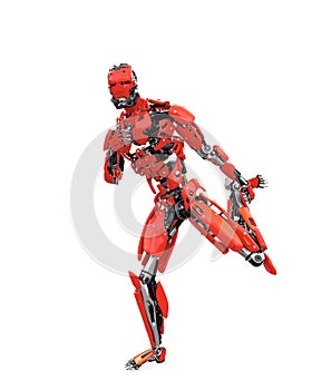 master cyber robot is dancing