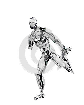 master cyber robot is dancing