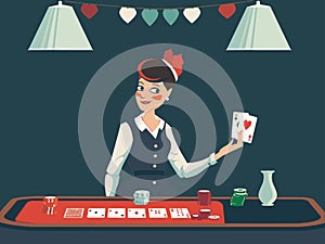 Master of the Deal - Illustration of a Poker Dealer