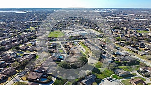 Master Planned Communities DFW Dallas Fort Worth subdivision design with cul-de-sac dead-end residential street that photo