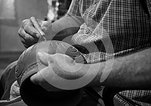 master potter while modeling Vadastra Ceramica clay vessels photo