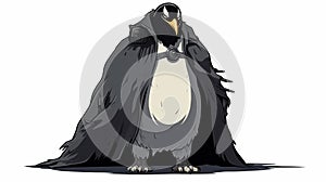 Master Of Shadows: Lunarpunk Penguin In Cloak And Cape