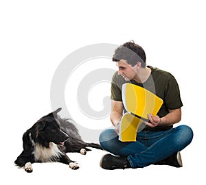 Master train his dog to read