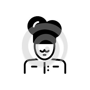 Black solid icon for Masterchief, cook and baker