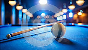 Masterful NineBall Pool Shot A Striking Visual of Precision and Skill on a Blue Table Highlighting the Perfect