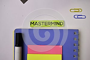 Mastermind on sticky notes isolated on white background