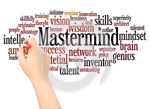 Mastermind word cloud hand writing concept