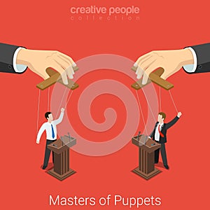 Masters of Puppets politics election flat 3d vector isometric