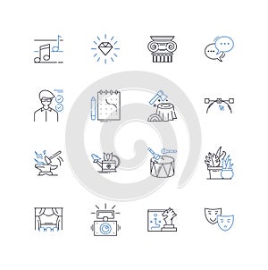 Mastery line icons collection. Expertise, Skill, Leadership, Perfection, Mastery, Prowess, Fluency vector and linear