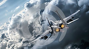 Mastery of the Skies: Fighter Jet in Flight. Generative ai