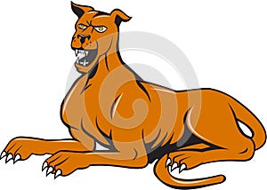 Mastiff Dog Mongrel Barking Sitting Cartoon