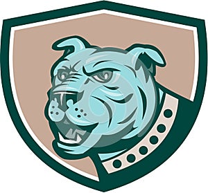 Mastiff Dog Mongrel Head Side Crest Cartoon