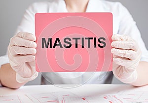 Mastitis word for breast inflammation photo