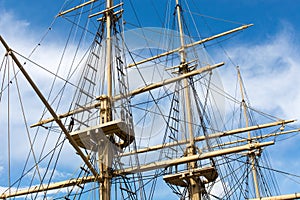 Masts of a big old sailing ship