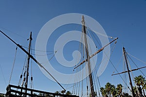 Masts of the Colombian caravels