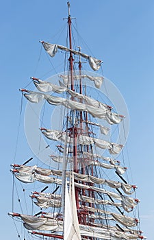 Masts with deflated sails